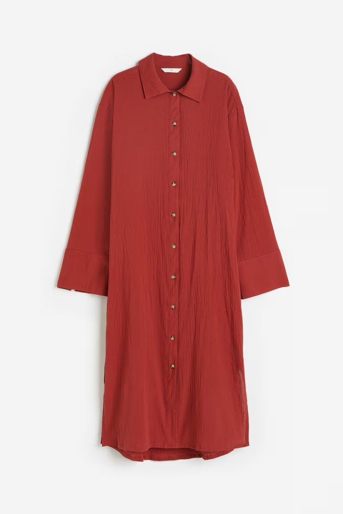 Crêped Shirt Dress