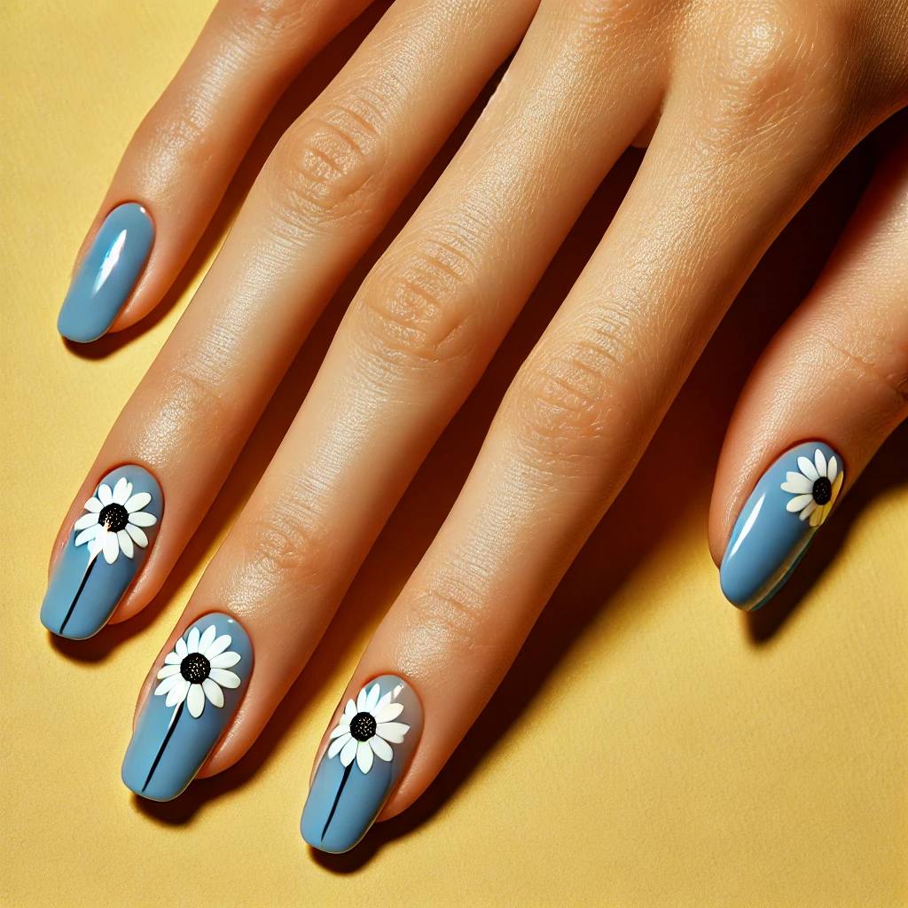 Daisies on Sky Blue