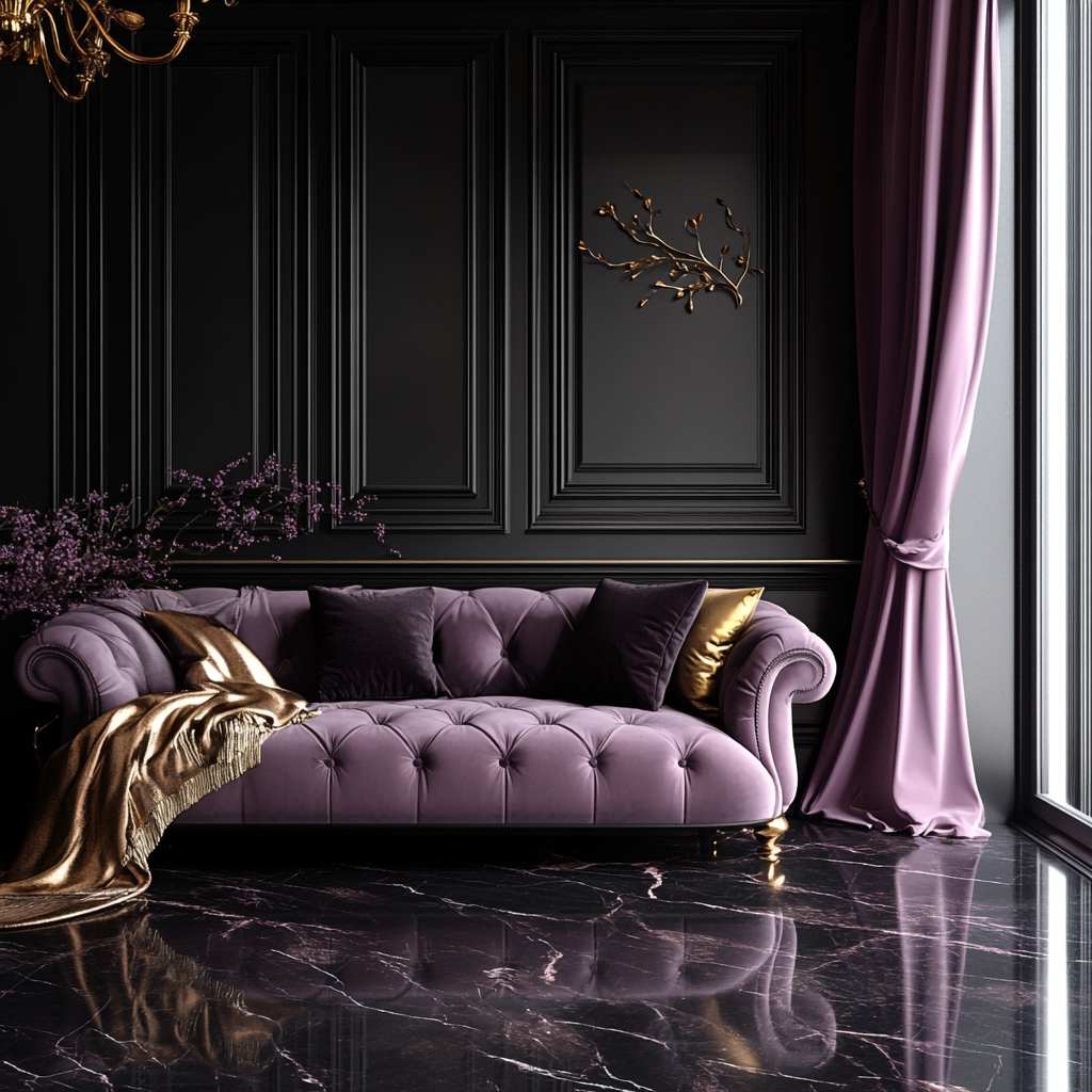 Deep Lavender Velvet for a Luxe Touch