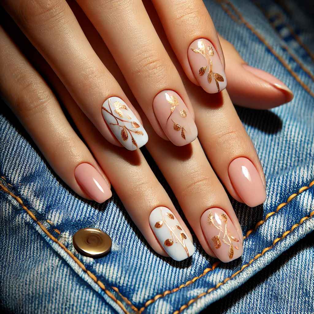 Floral Vines with Gold Highlights