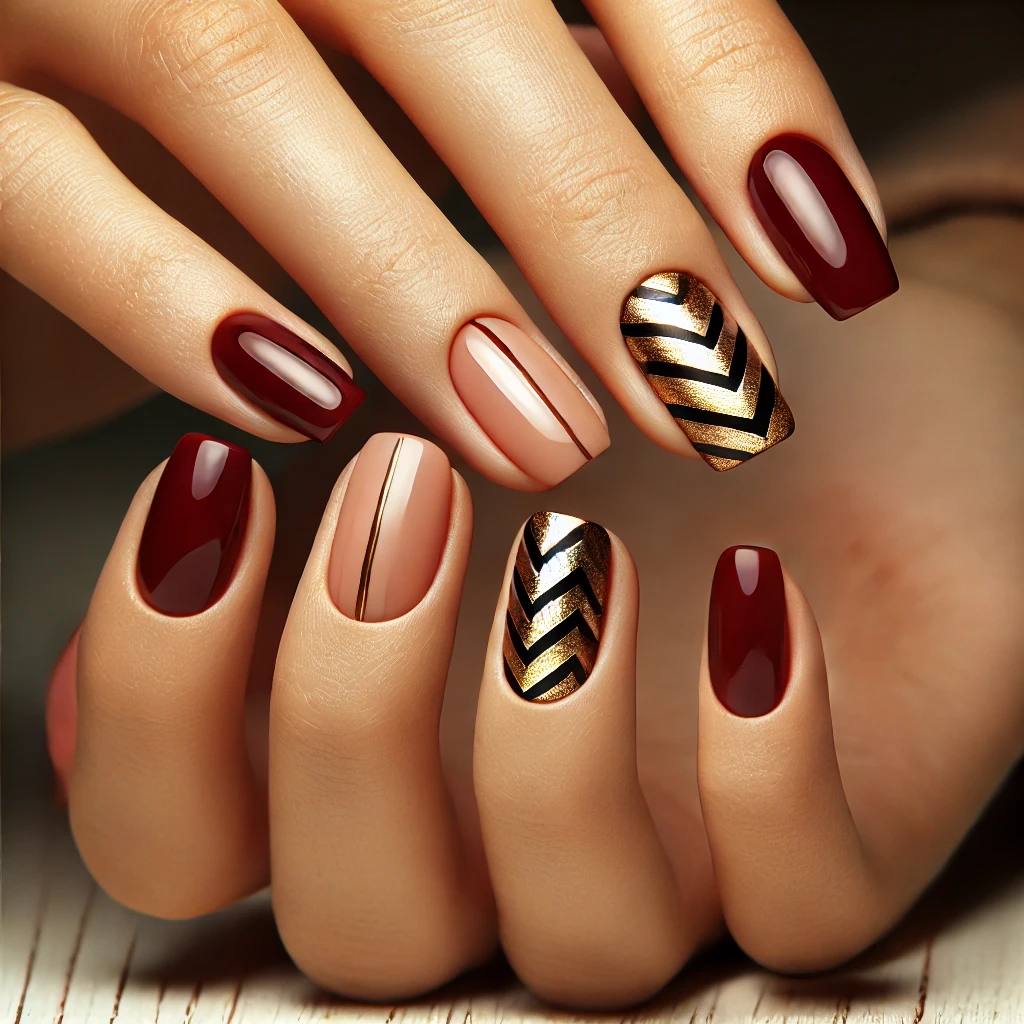 Foil Chevrons on Dark Red