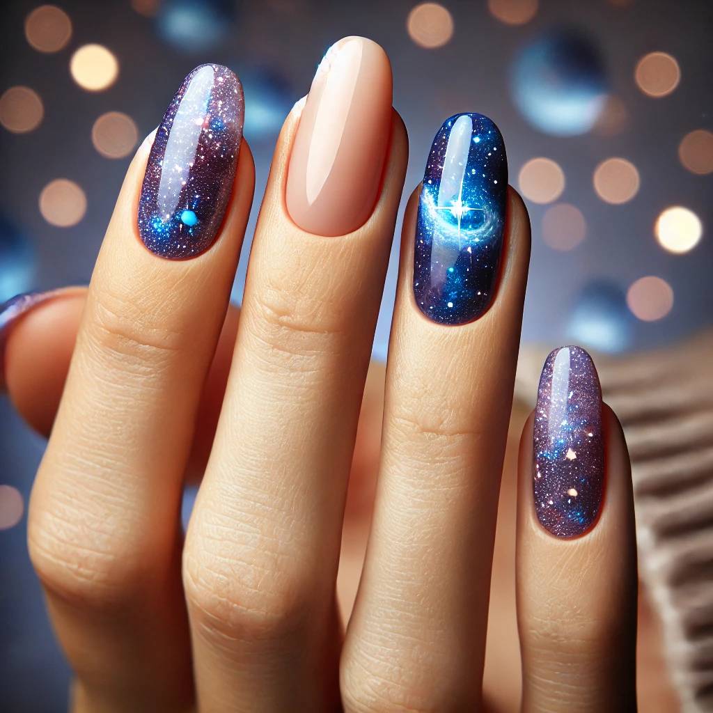 Galaxy-Inspired Nail Art