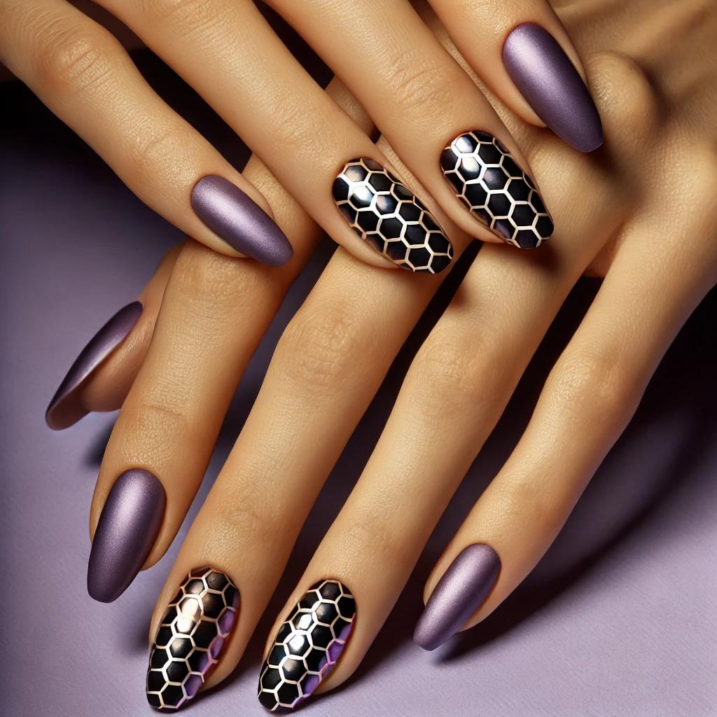 Geometric Holographic Patterns in Purple