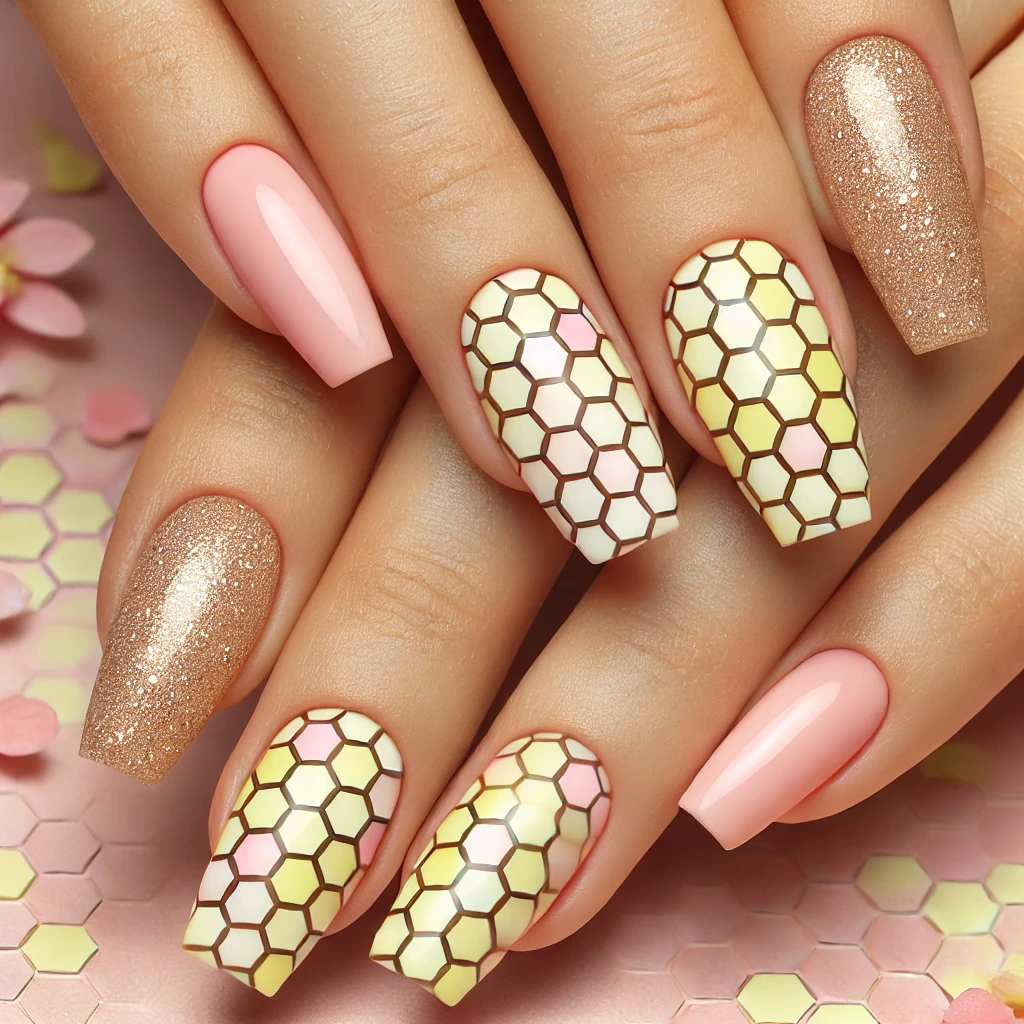 Glitter Honeycomb Patterns