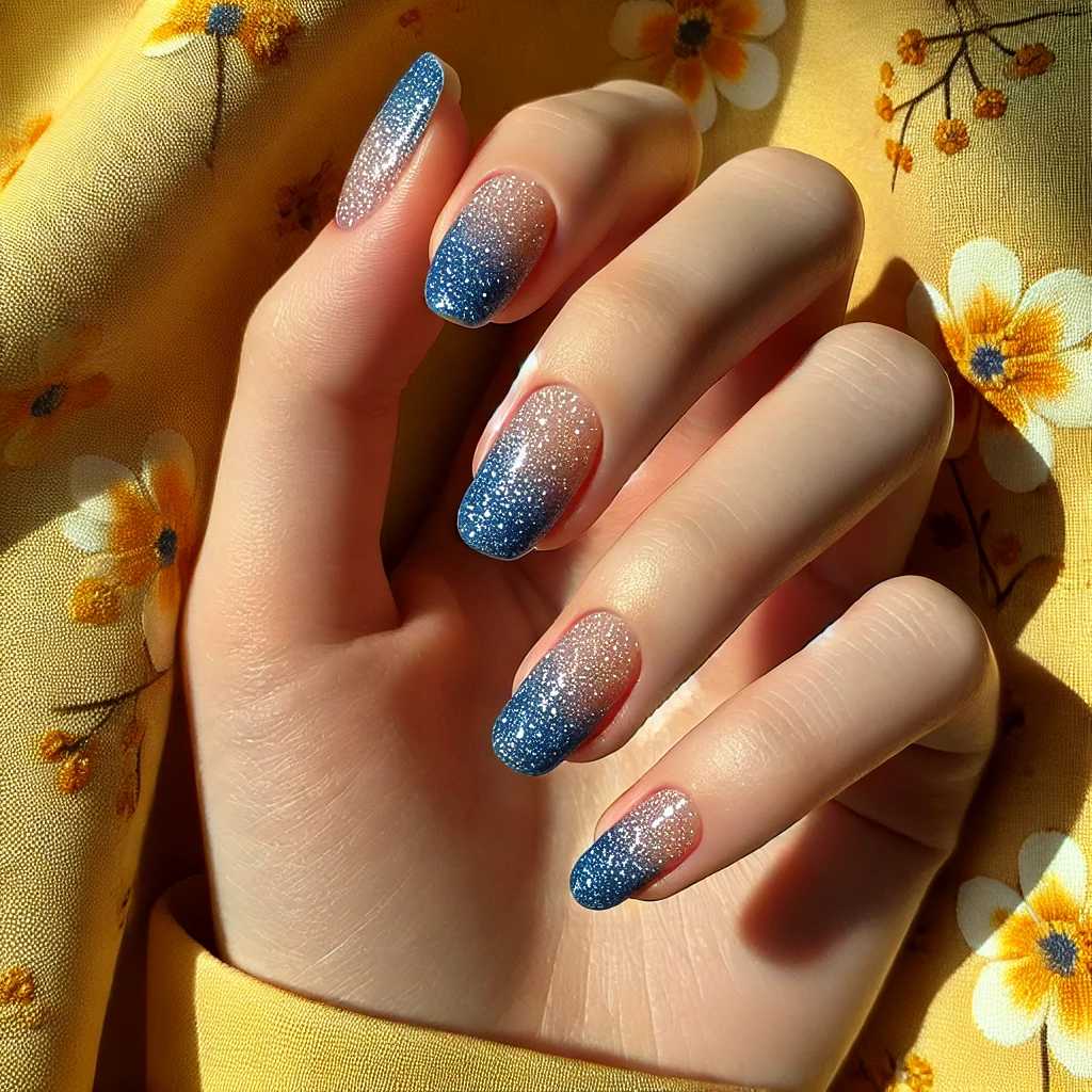 Glitter-Infused Ombre Nails