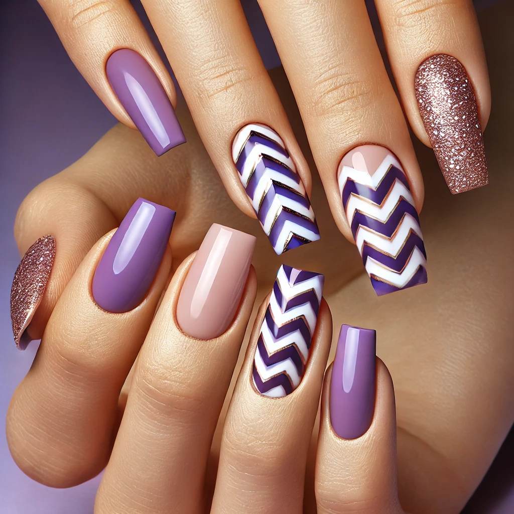 Glittering Purple Chevrons