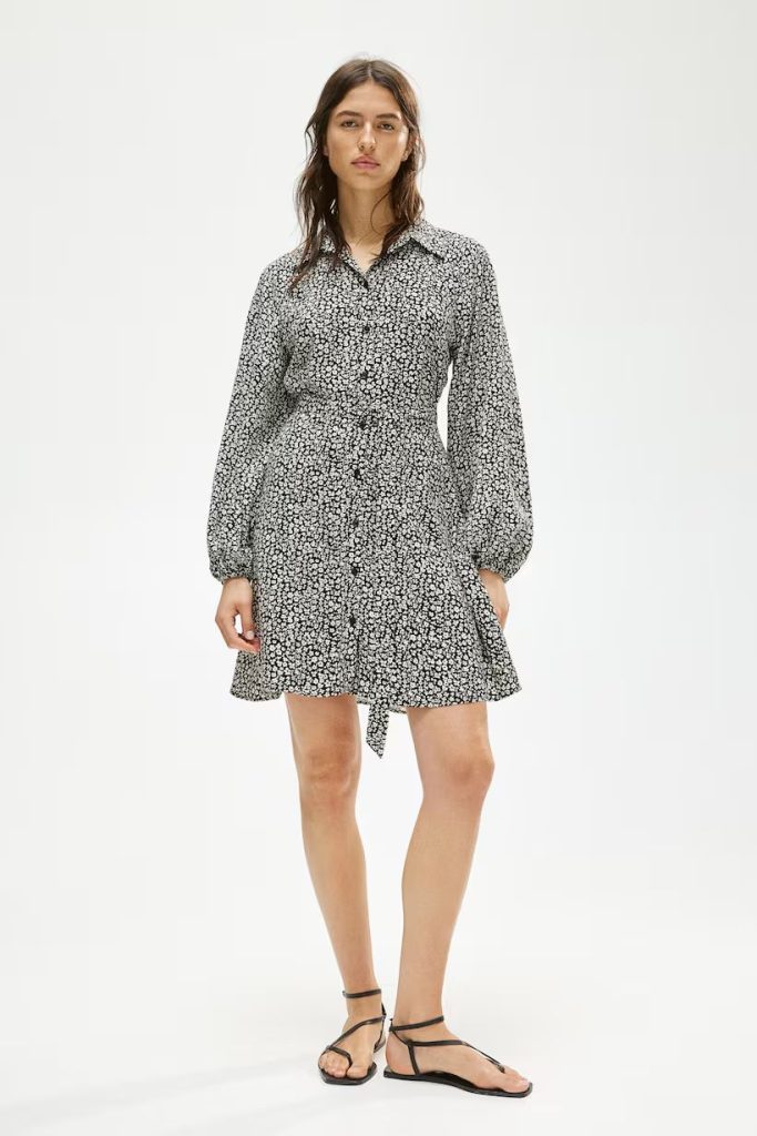 H&M Balloon-sleeved Shirt Dress