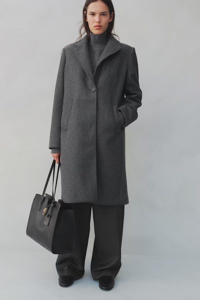 H&M Coat with Shoulder Pads