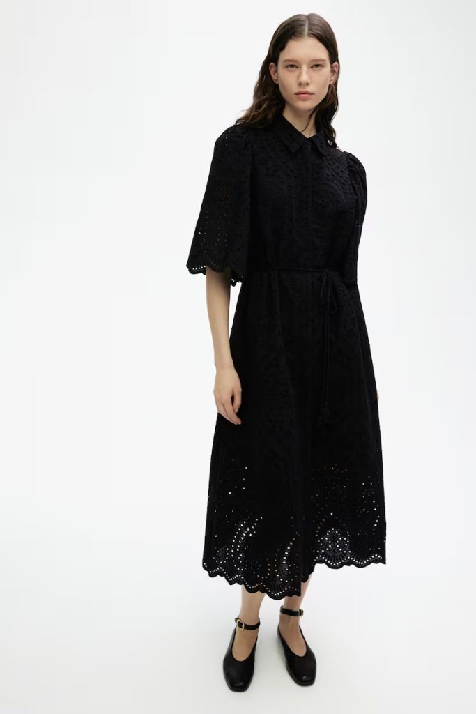 H&M Eyelet Embroidered Shirt Dress