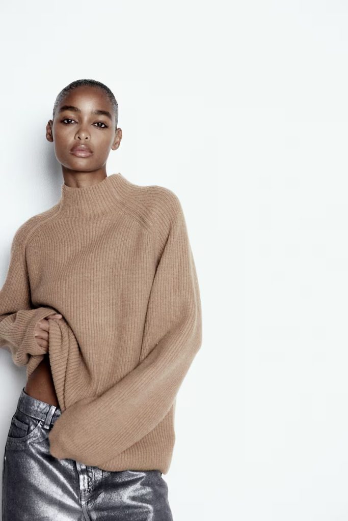 H&M Rib-Knit Mock Turtleneck Sweater 2