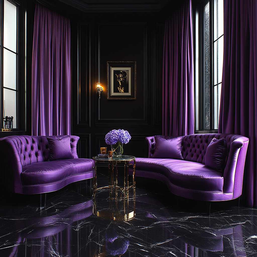 Metallic-Lined Lavender Curtains for a Bold Look