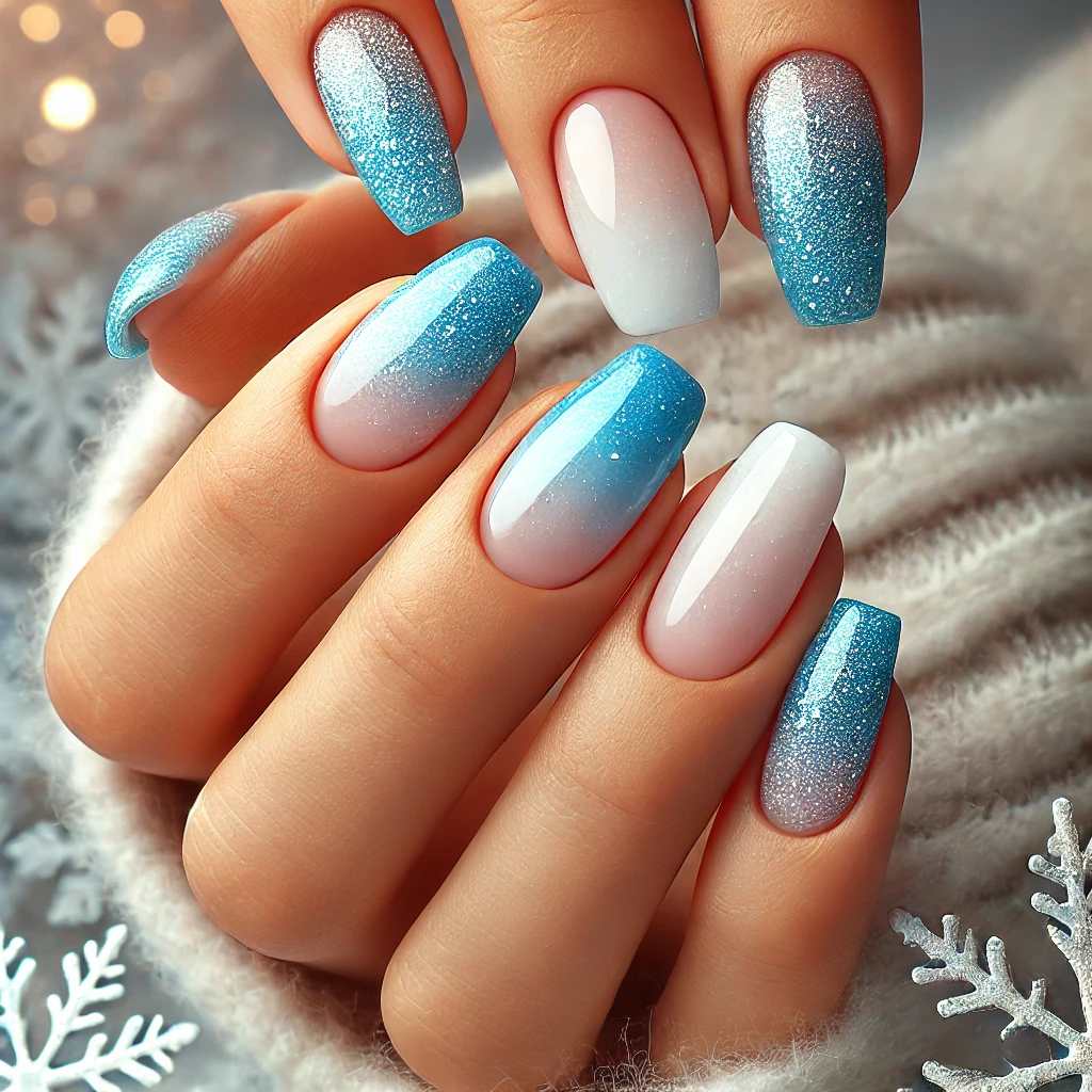 Ombre Blue Glitter Elegance