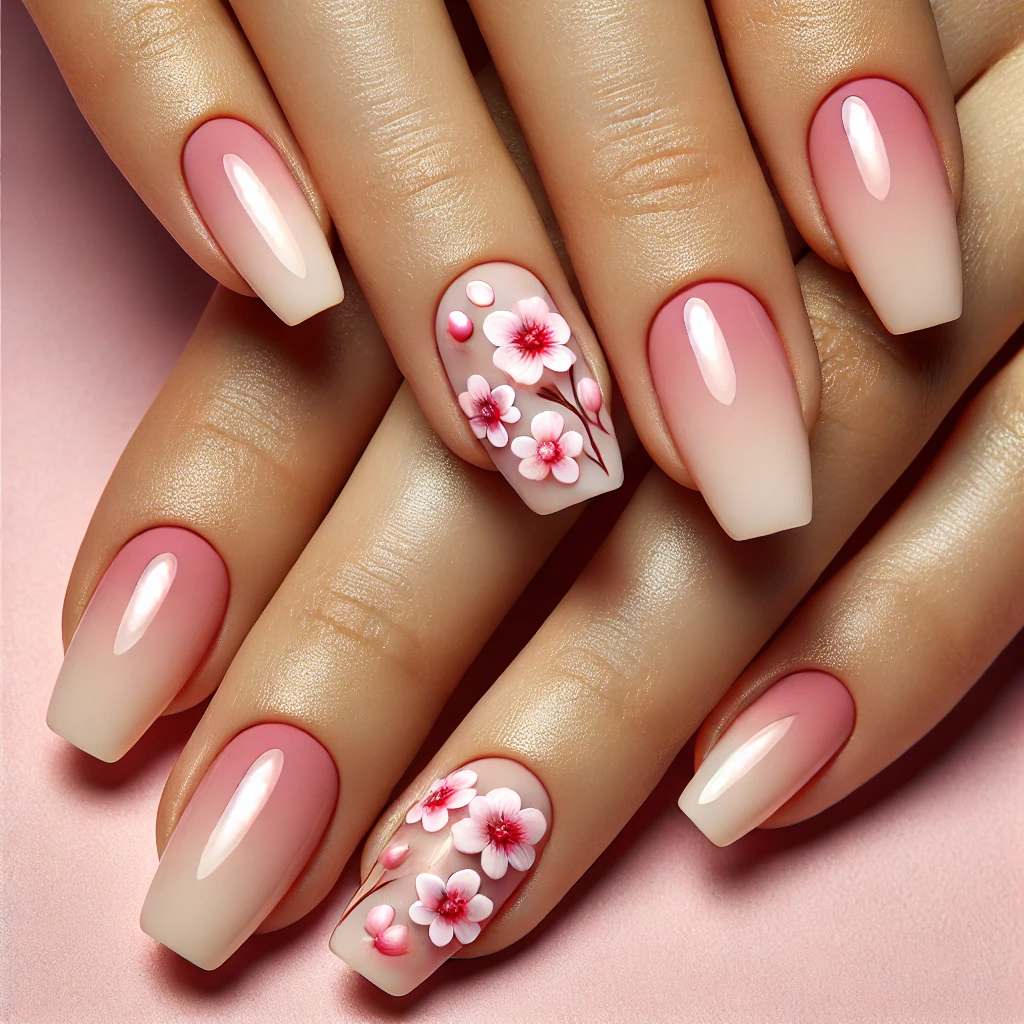 Ombre Elegance with Blossoms