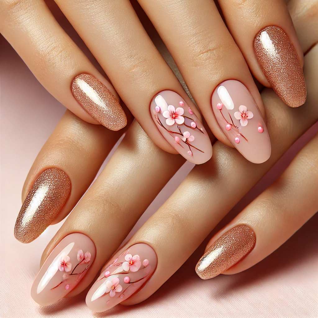 Pink Sparkle and Floral Harmony