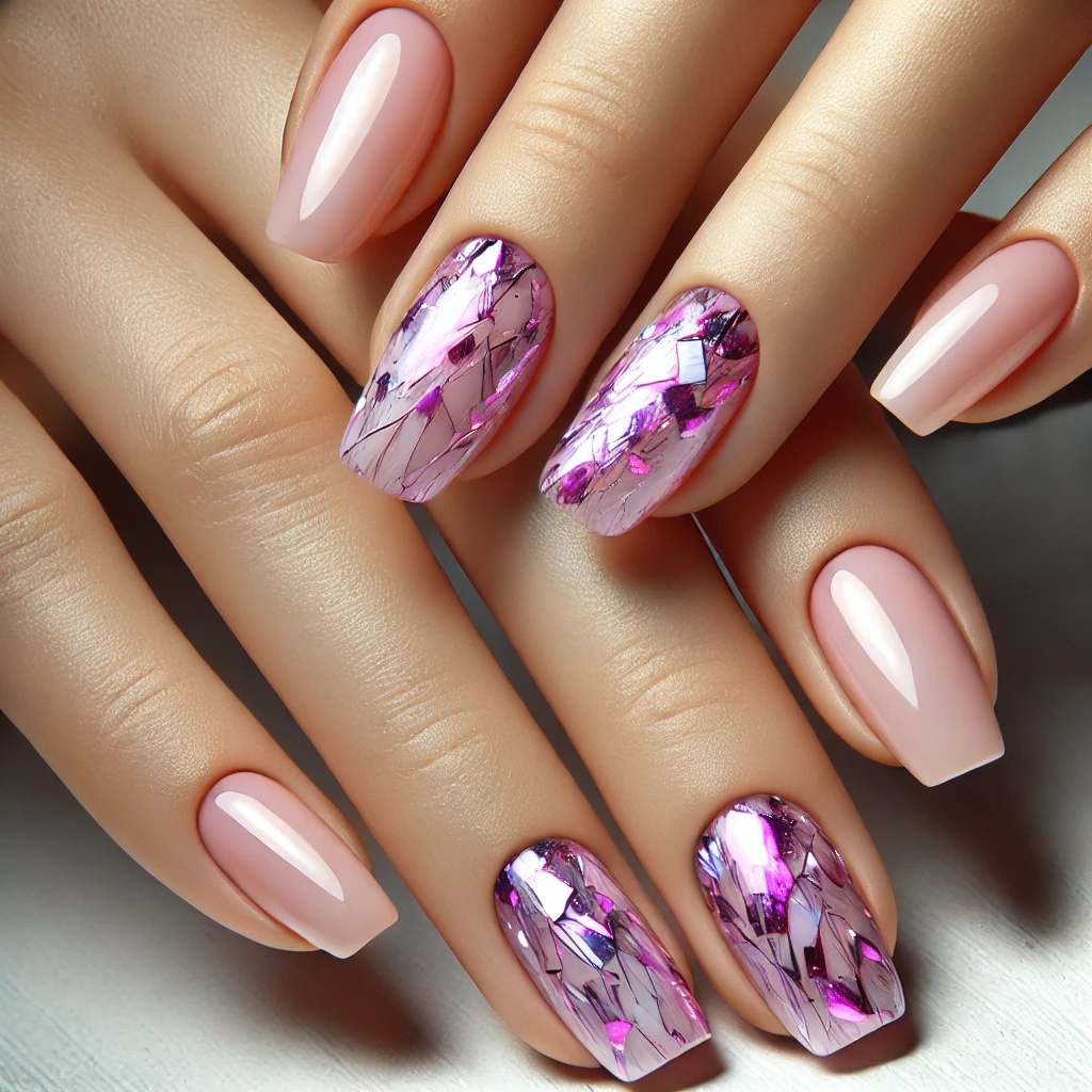 Pink and Purple Shattered Glass Effect