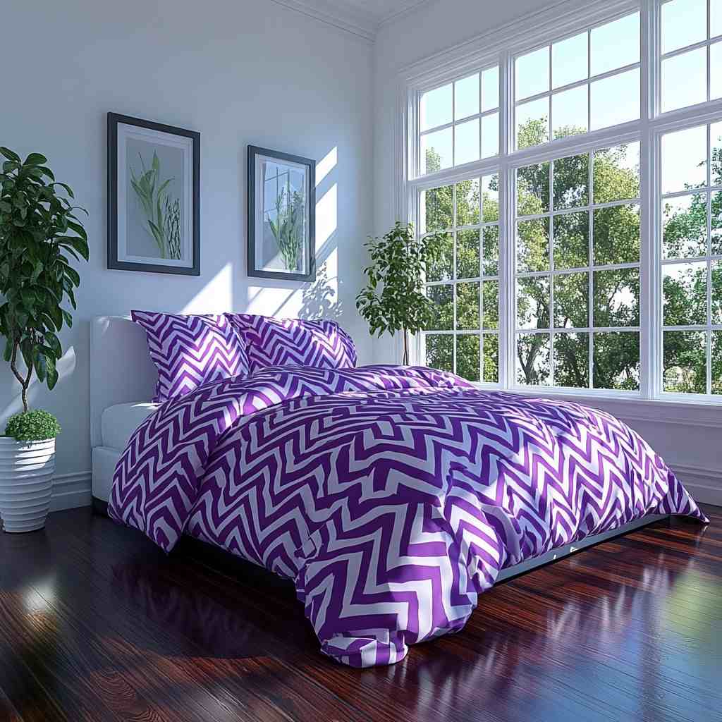 Purple Chevron Duvet Cover