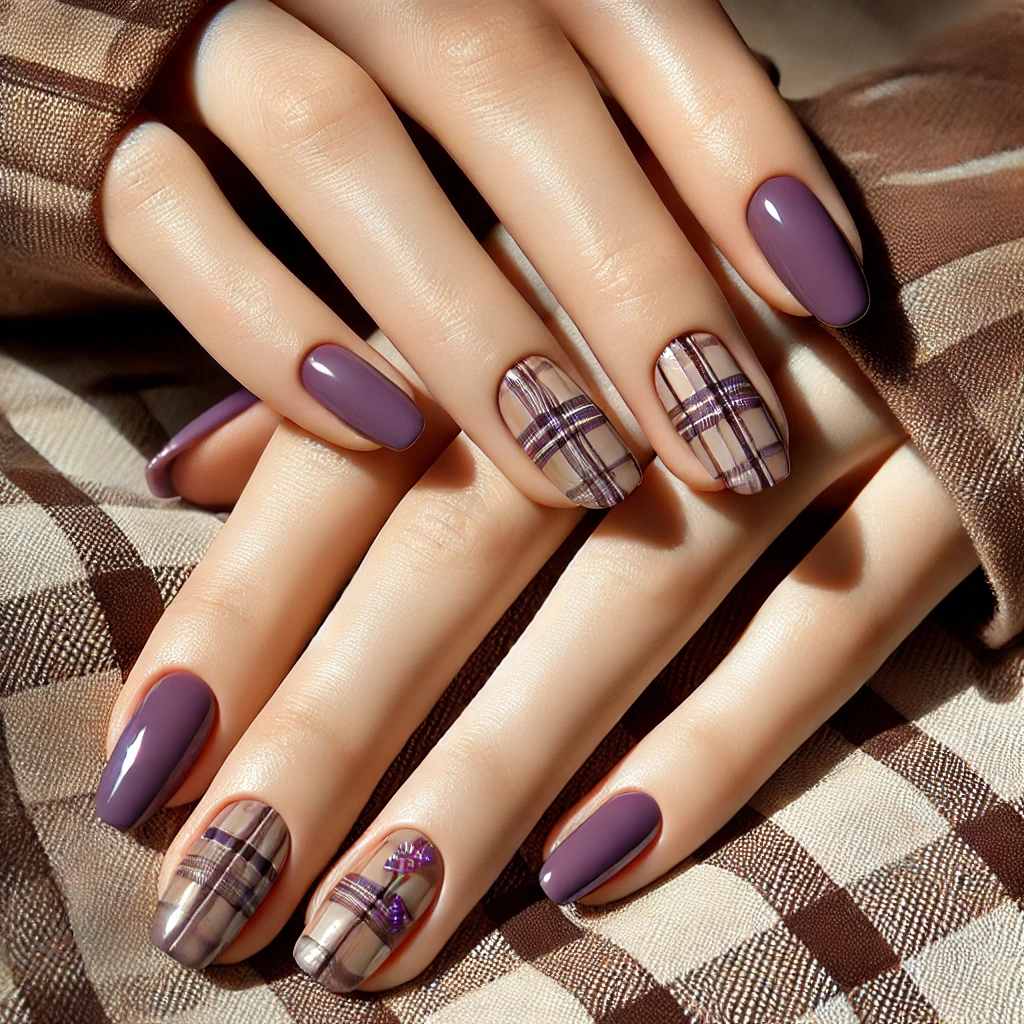 Purple Plaids with Floral Accents