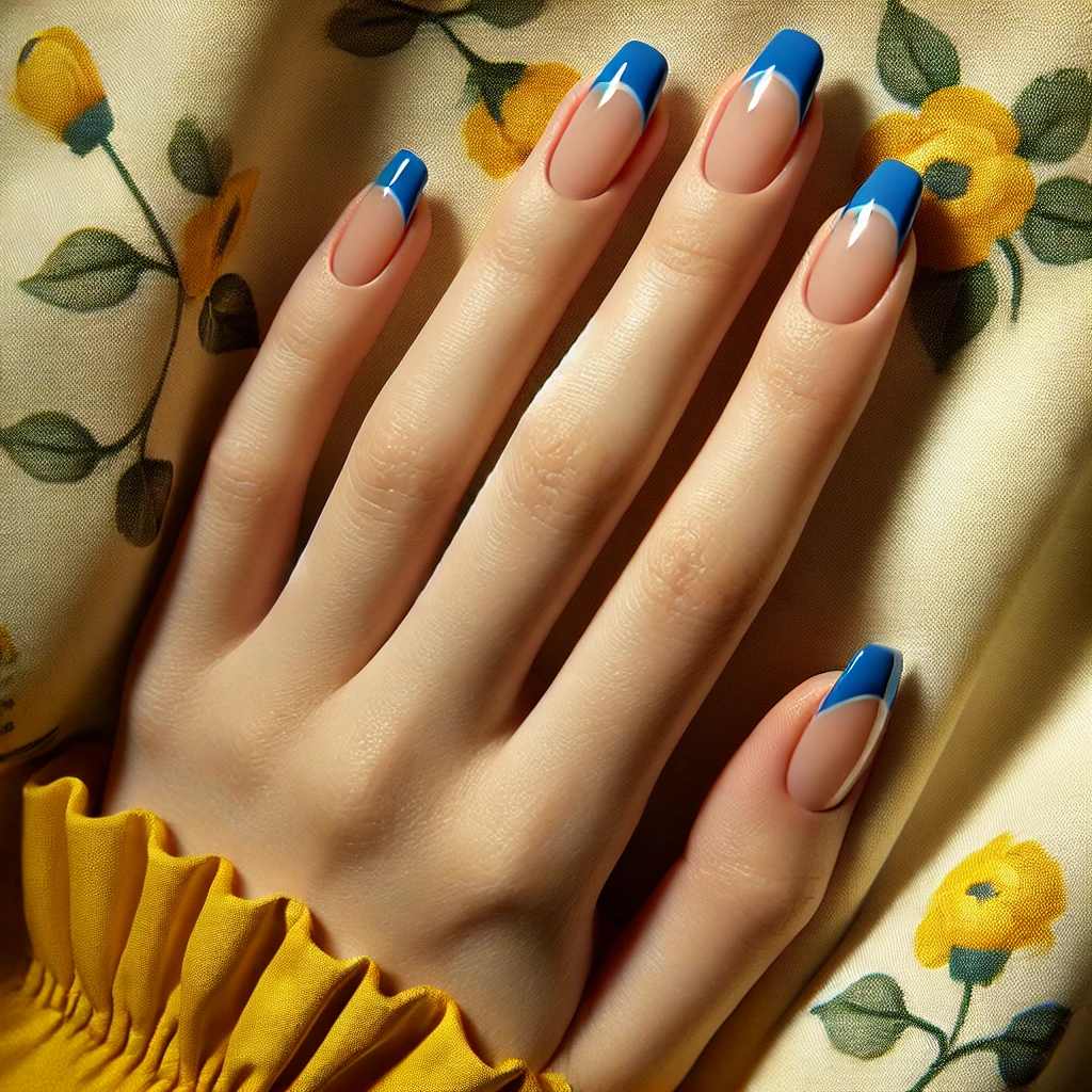 Striking Blue French Tips