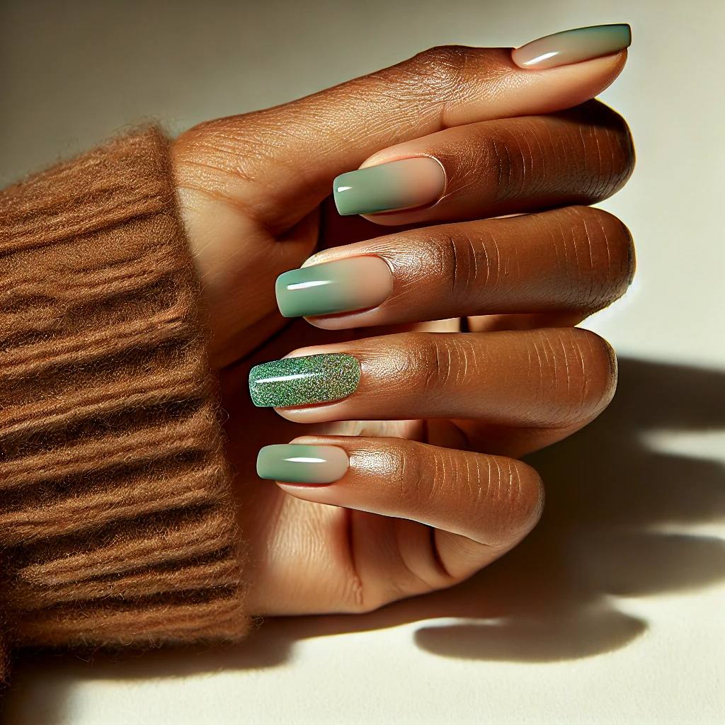 Another set of Sage Green Ombre with Glitter