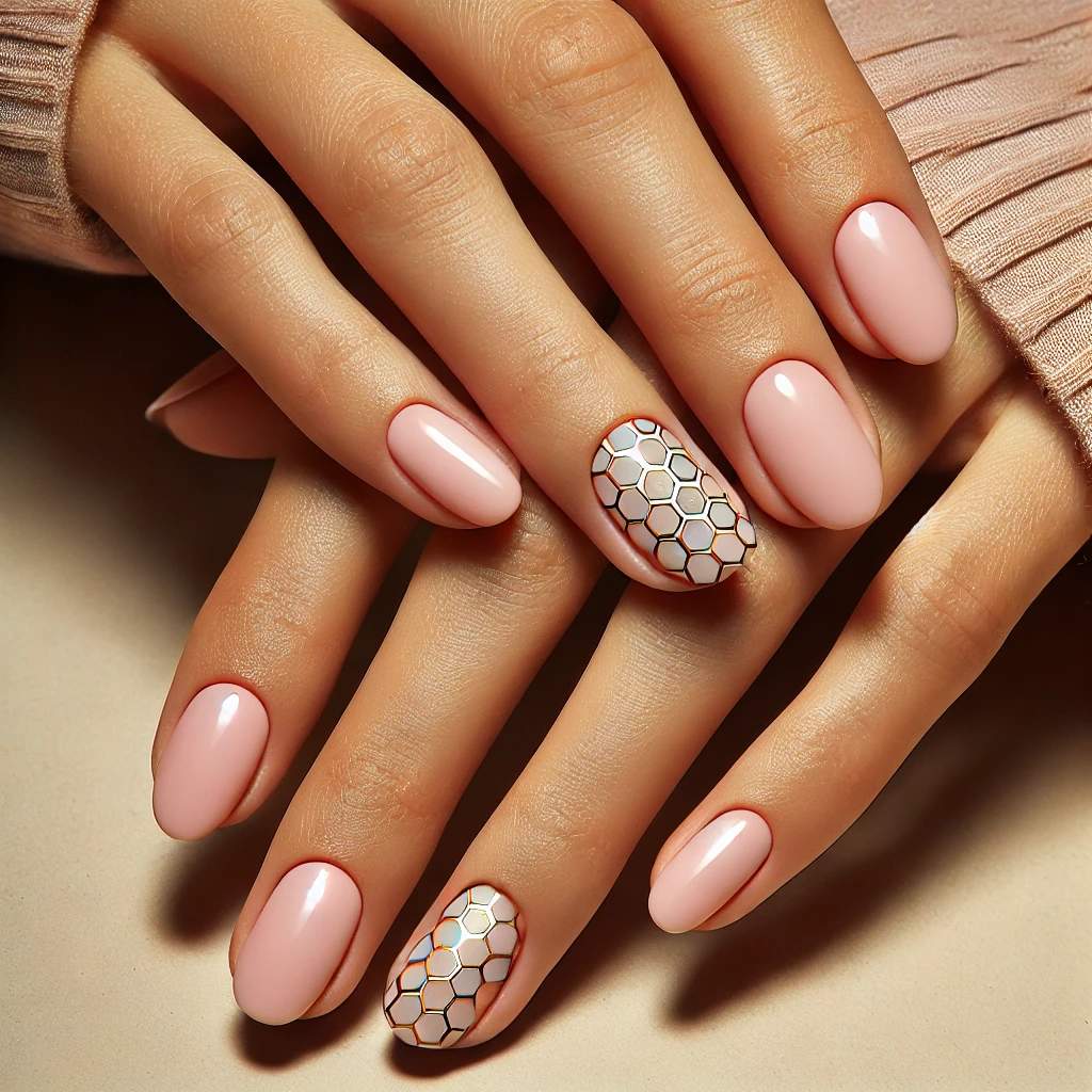 Baby Pink with Honeycomb Designs