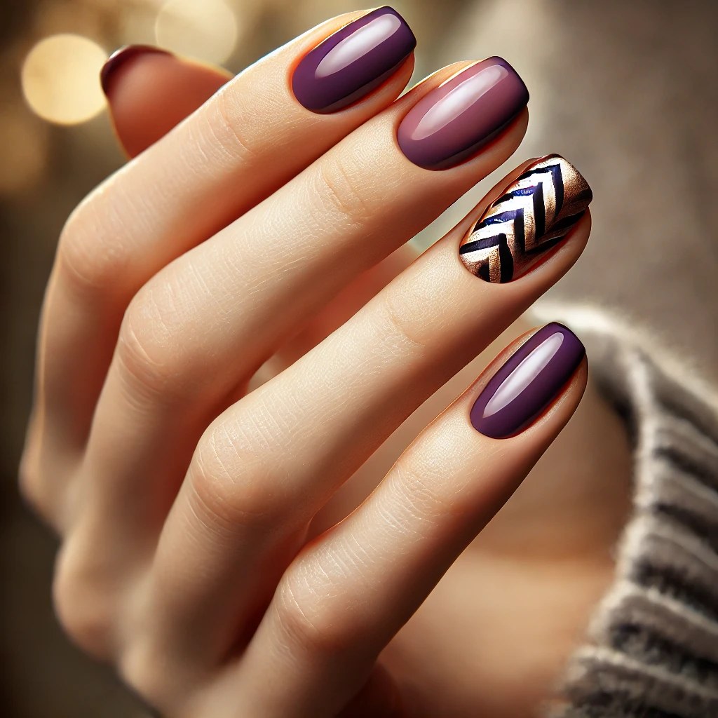 Bronze Chevron on Deep Purple