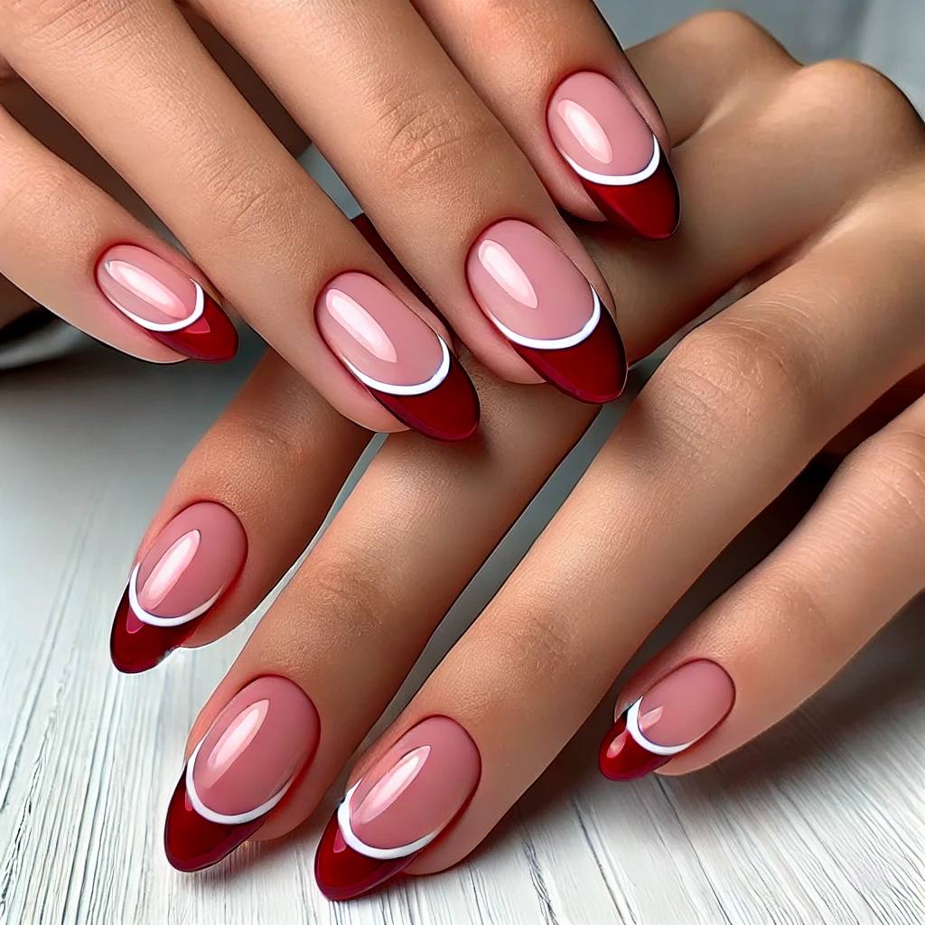 Cherry French Tips