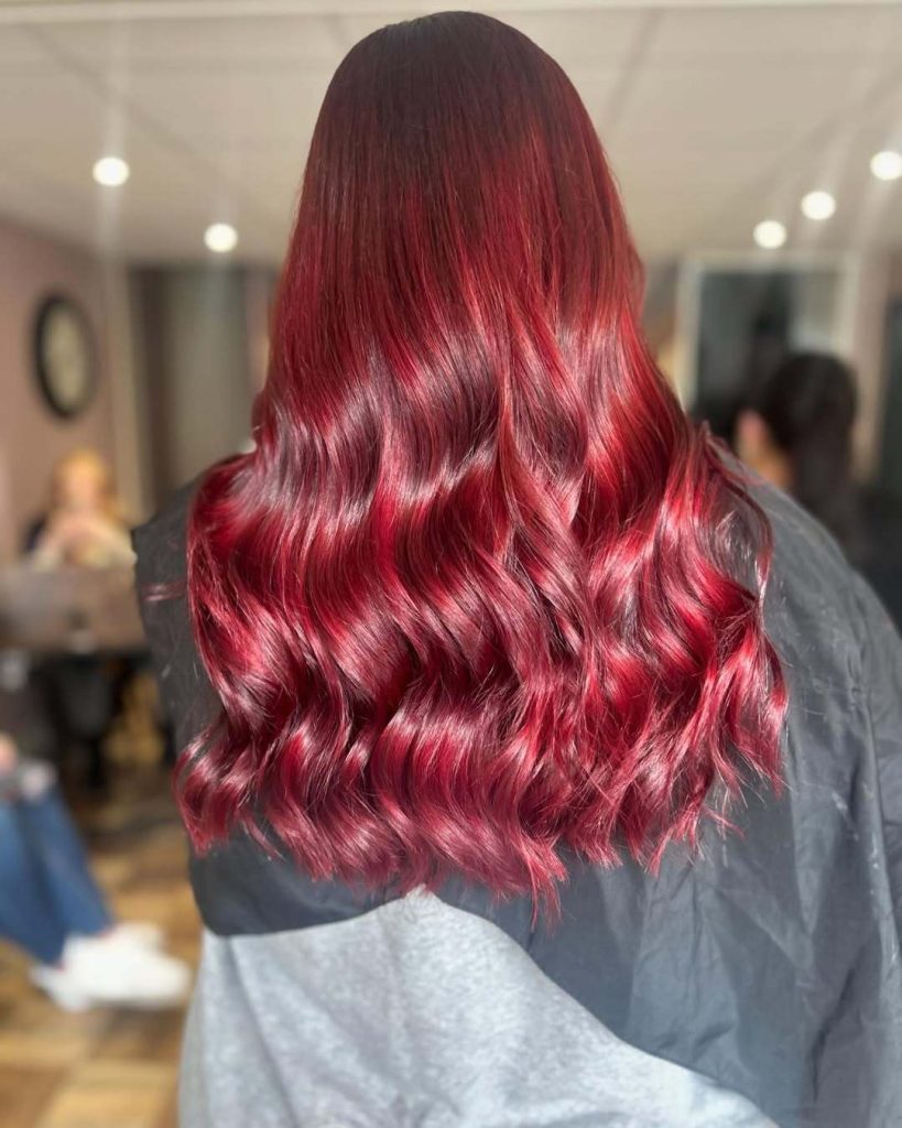 Cherry Red Curly Hair 10