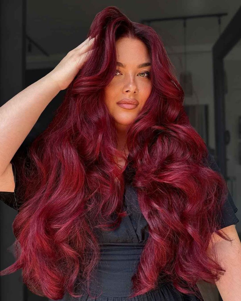 Cherry Red Curly Hair 12