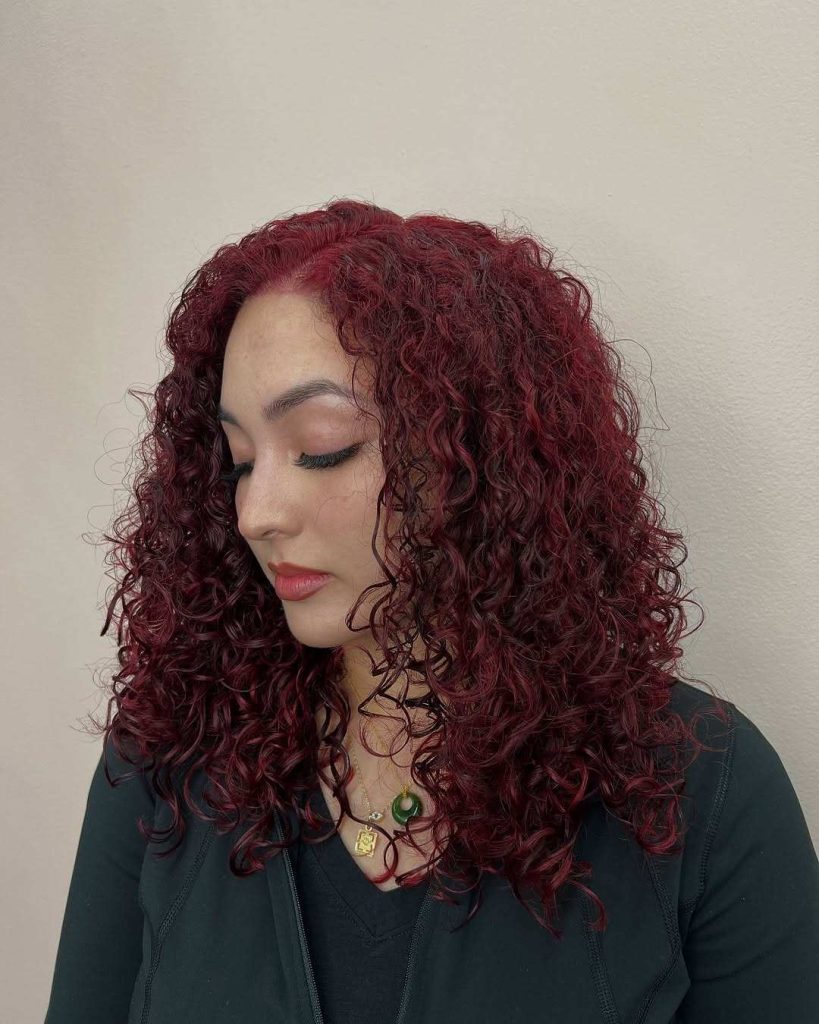 Cherry Red Curly Hair 7