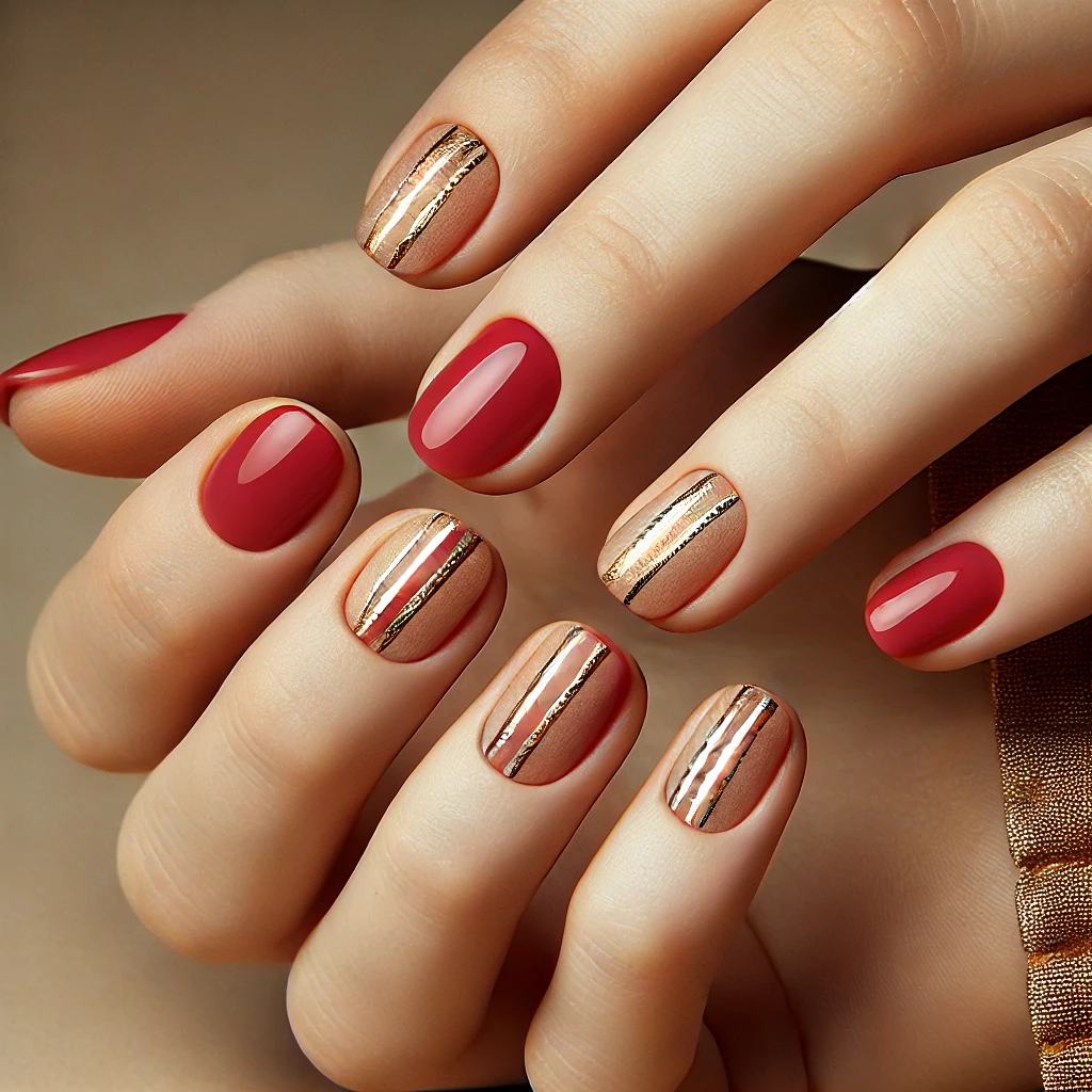 Cherry Red Foil Stripes