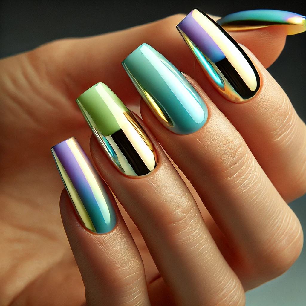 Chrome Pastel French Tips