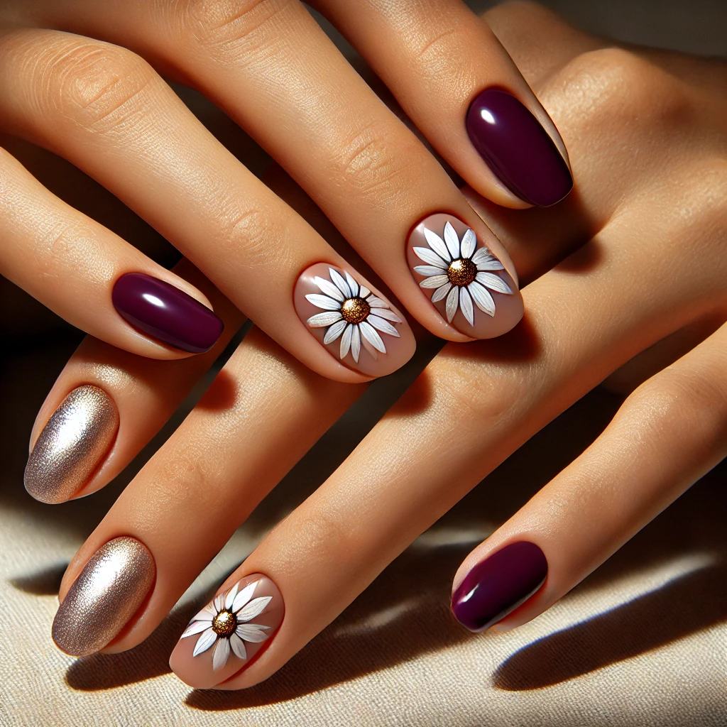 Flowers on Deep Plum