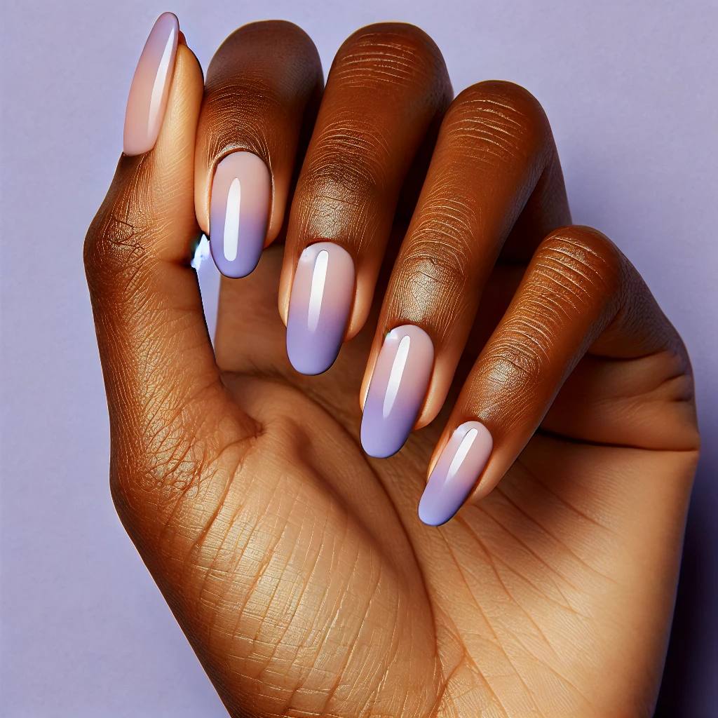 French Tips with a Lavender Twist