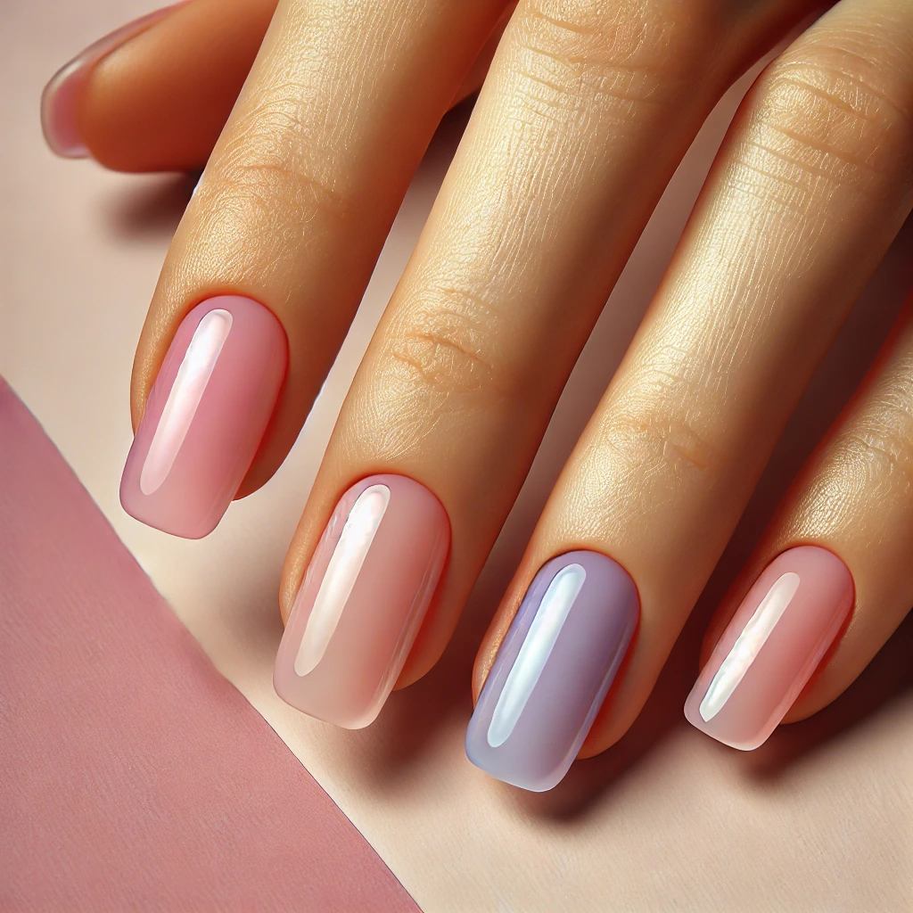 Glossy Translucent Nails