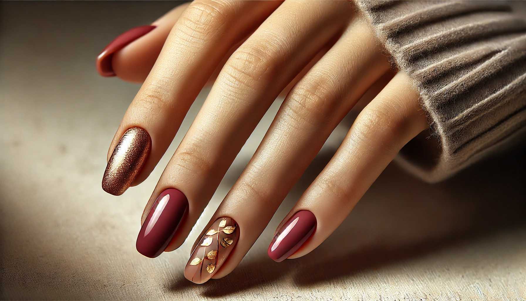 Gold Foil on Burgundy Bliss