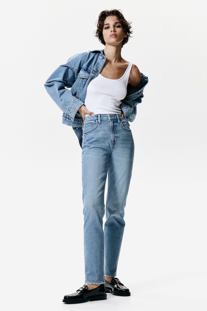 H&M outfits 10 -Slim Straight High Ankle Jeans