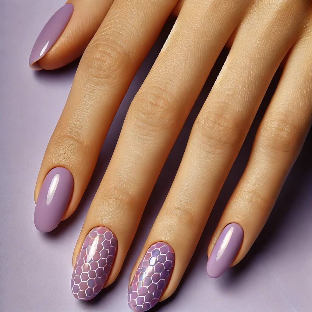 Lavender Honeycomb Nails