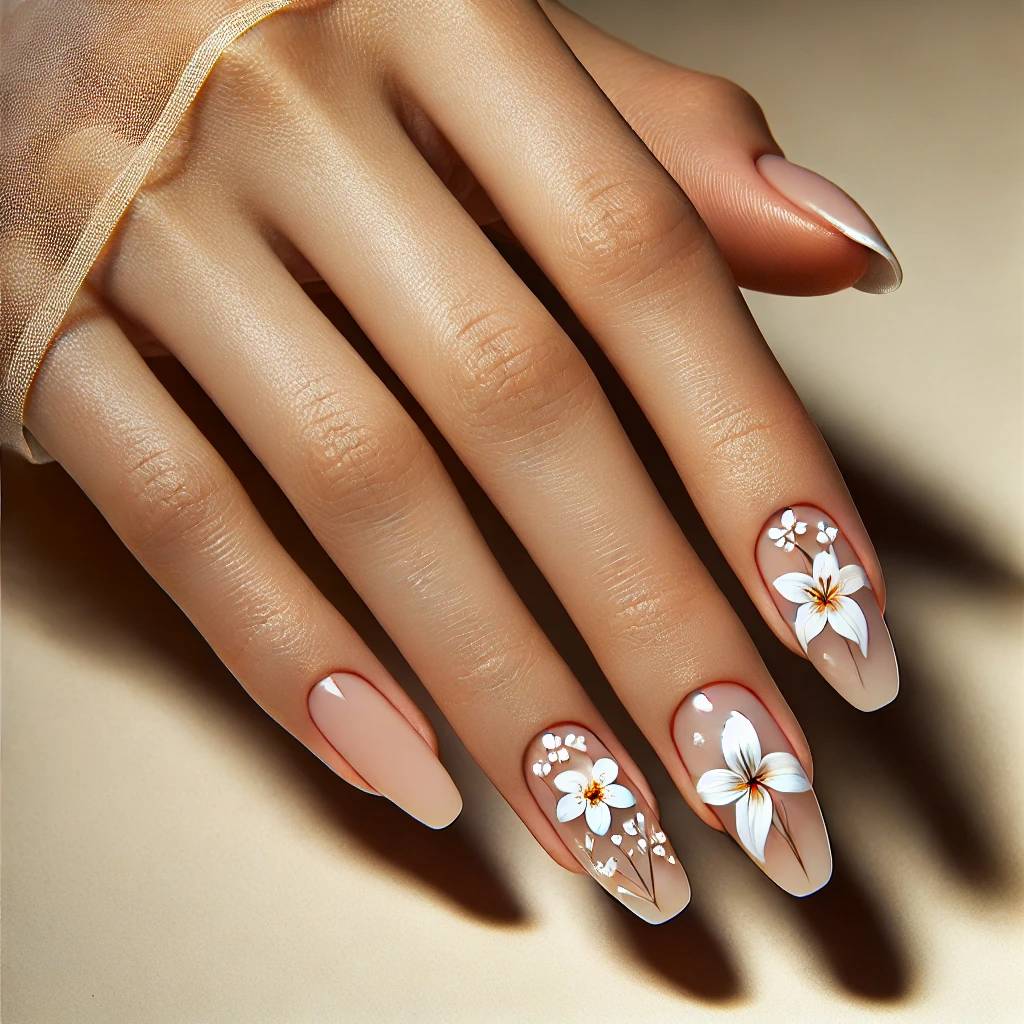 Lilies & Daisies on a Sheer Base