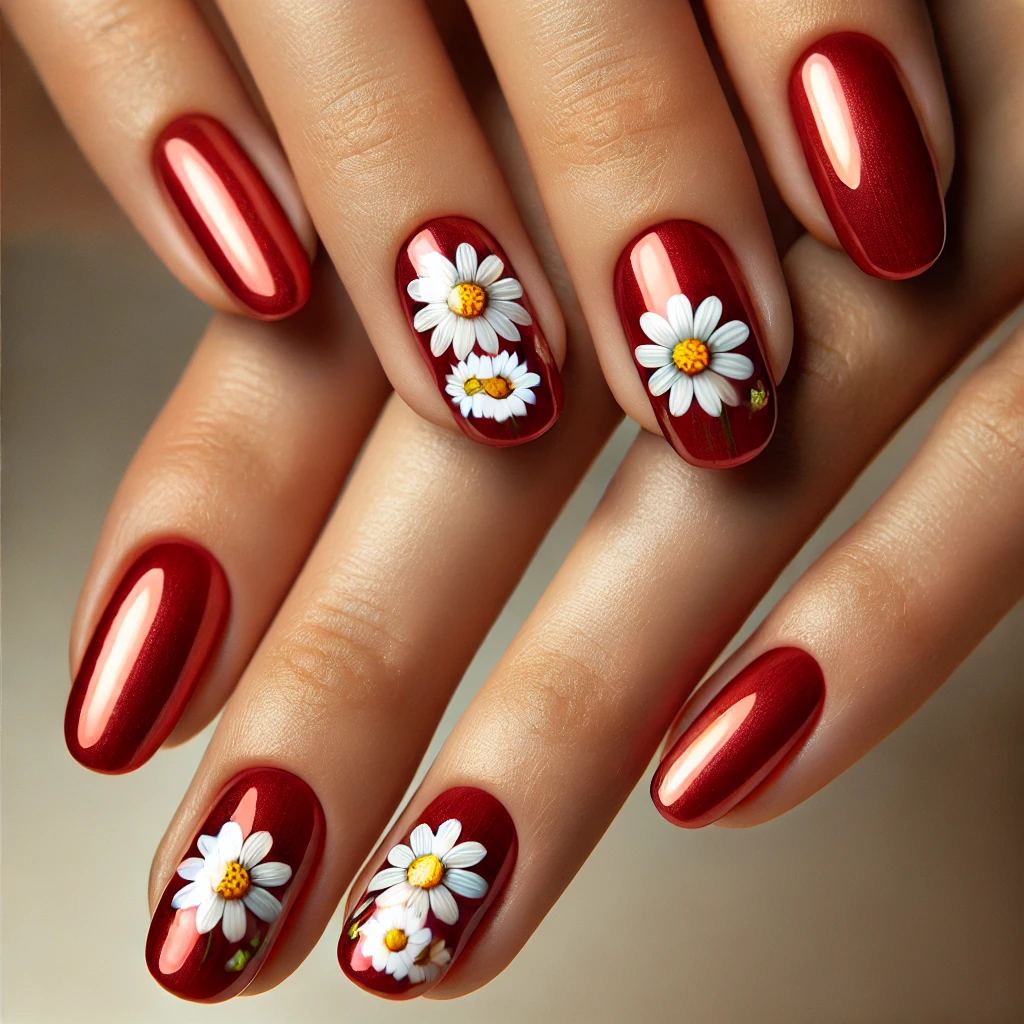 Red Chrome with Daisies