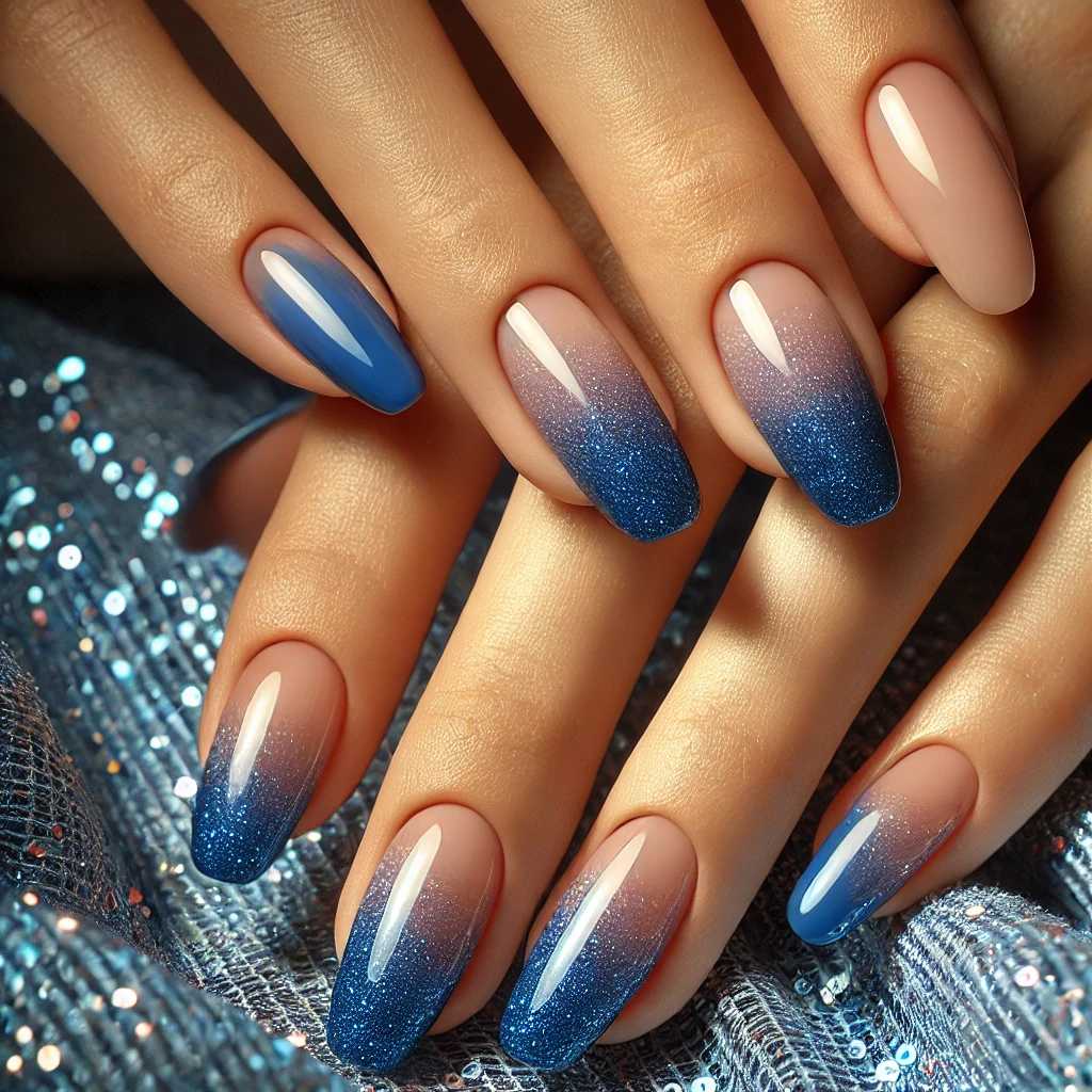 Royal Blue with Glitter Ombre