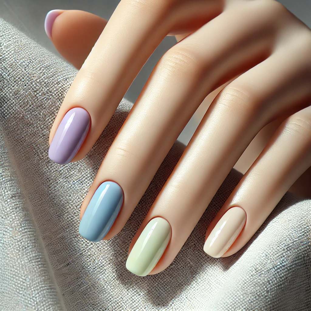 Soft Pastel Solid Nails