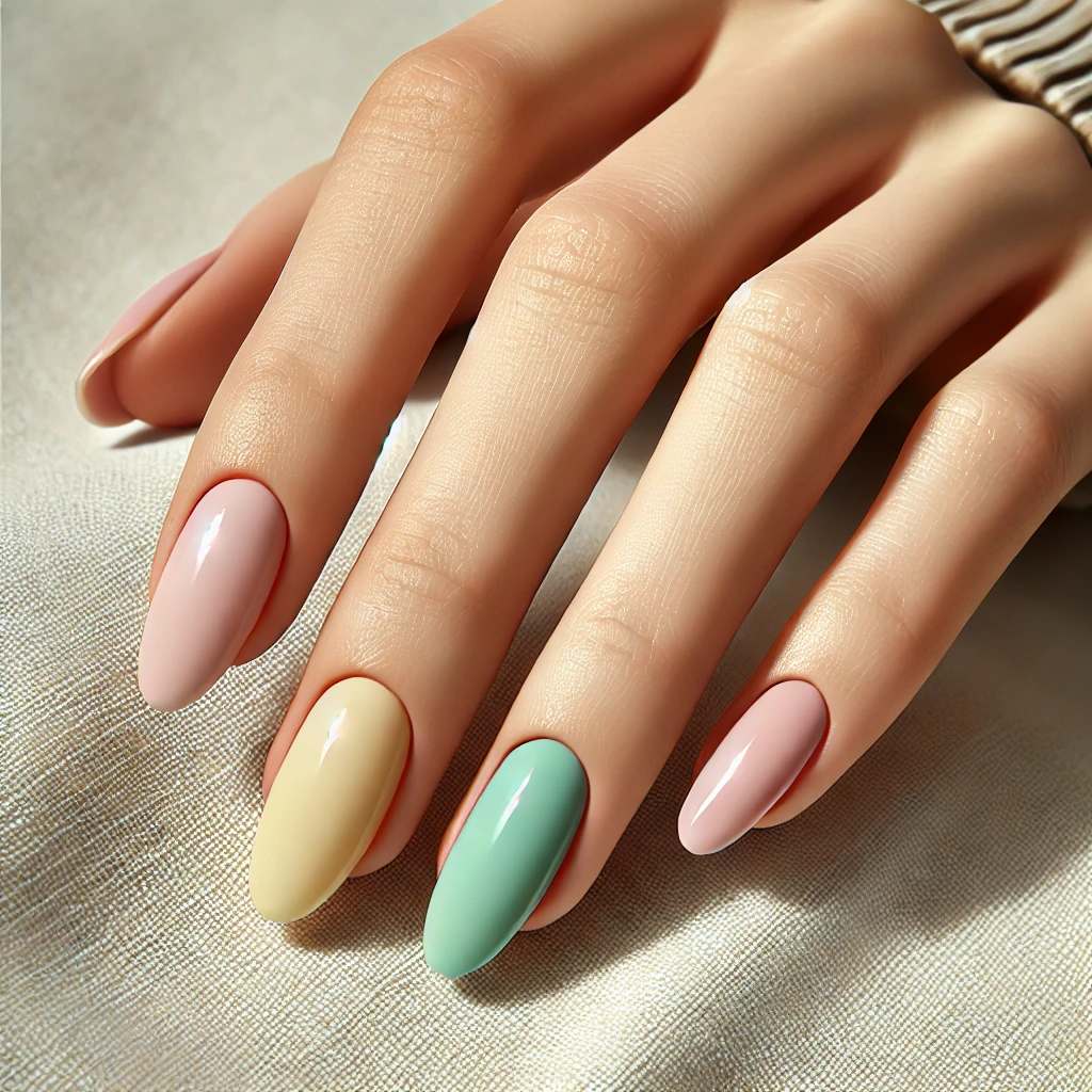 Solid Pastel Nails