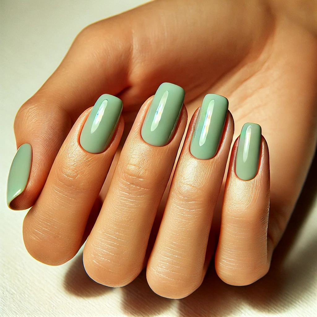 Solid Spring Green Nails