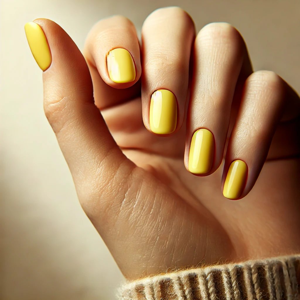 Solid Sunshine Yellow Nails