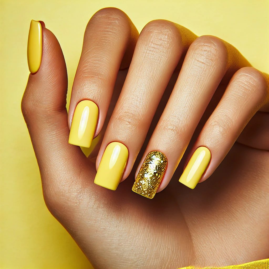 Sunny Yellow with Glitter Accents