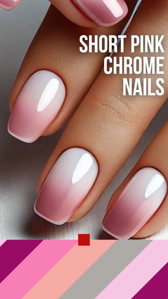 15 Chic Short Pink Chrome Nails to Try