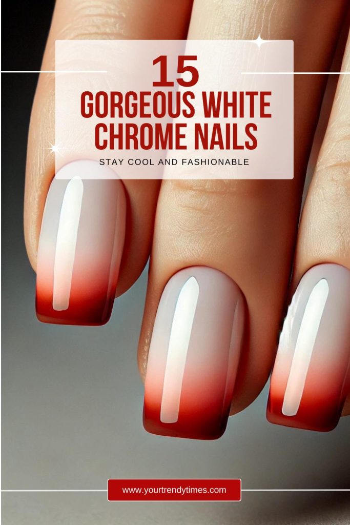 15 Elegant White Chrome Nails with French Tips