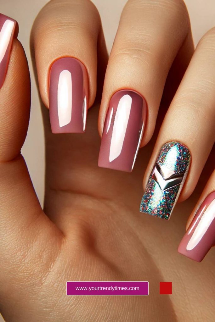 15 Gorgeous Pink Chrome Nails with Foil, Glitter, and Delicate Vines