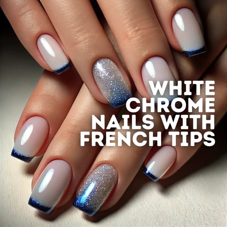 15 Gorgeous White Chrome Nails with French Tips for a Classy Look