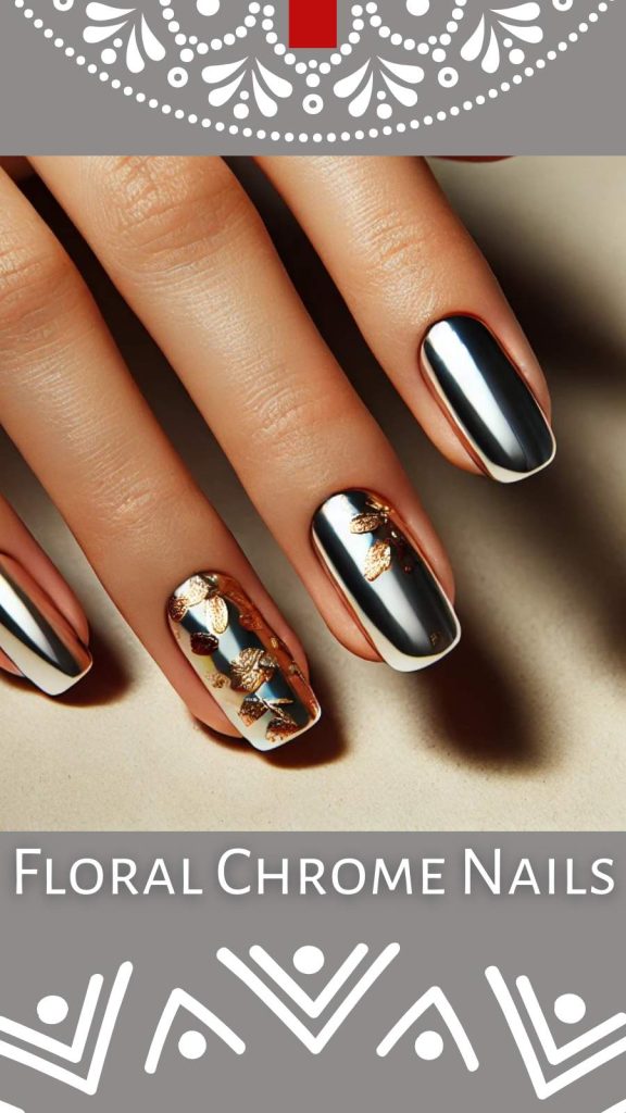 16 Eye-Catching Floral Chrome Nail Ideas for Your Next Manicure